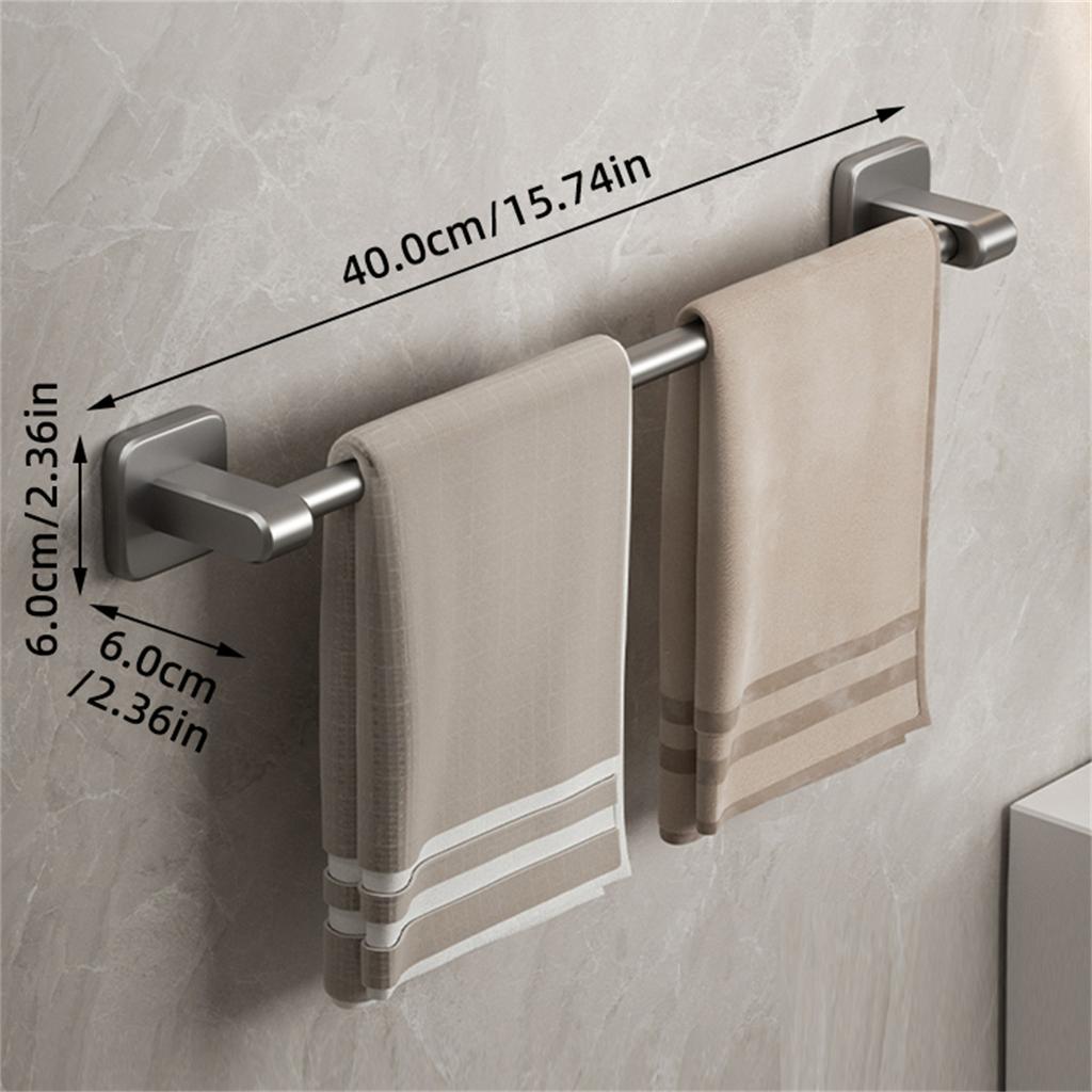 Wall Mounted Towel Rack Bathroom Storage Rack No Drilling Bathroom Horizontal Bar Towel Rack Kitchen Bathroom Accessories