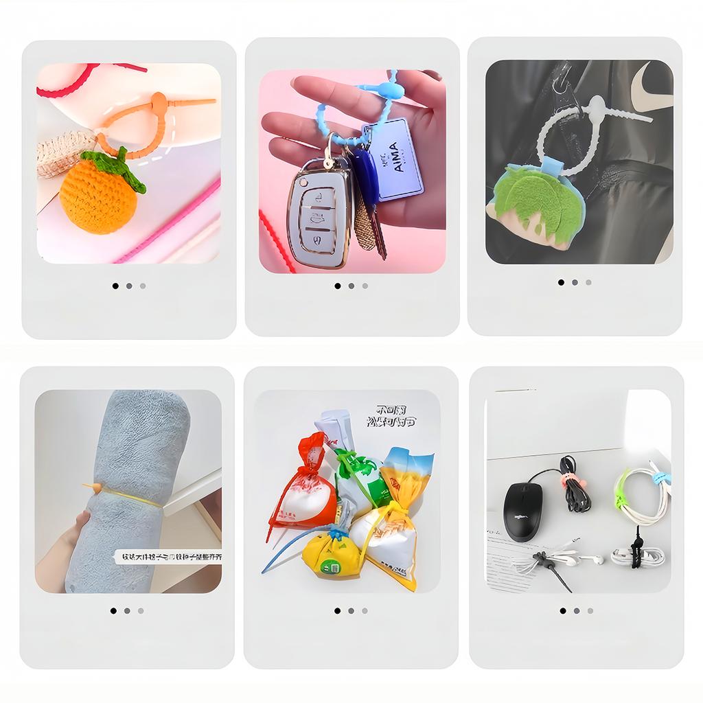 5/10PCS Silicone Reusable Bag Ties Twist Wire Fasten Cable Zip Tie for Headset Data Line Pendant Adjustable Soft Universal Tie