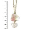 Cherry Rose Quartz Heart Rose Flower Pink Opal Pendant Natural Power A1125 Mother-of-Pearl Necklace, Stone, Stone,