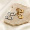 Women'S Temperament Commuter Model Office Worker Opal Titanium Steel High-End Temperament Fashionable Versatile Popular Earrings