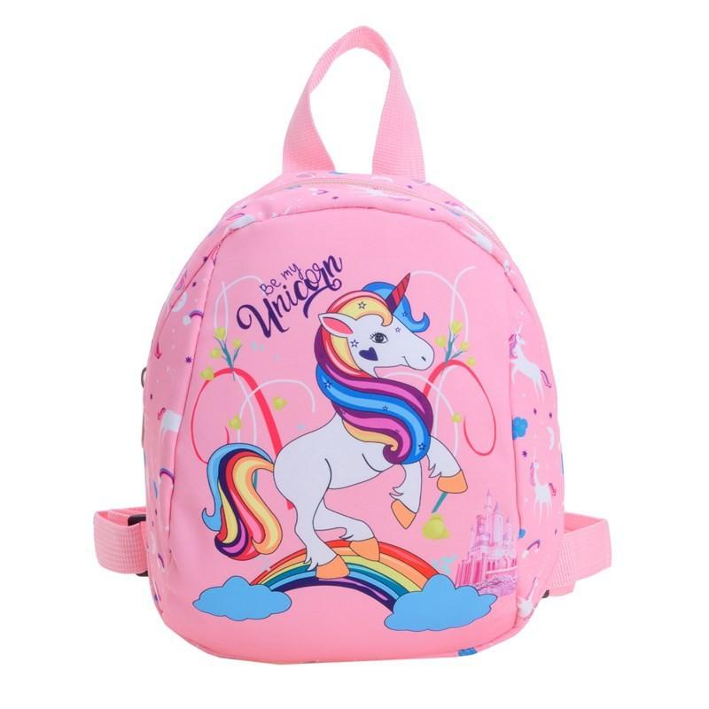 Adorable Cartoon Rainbow Unicorn Backpack For Kids With Magical Design And Playful Colors