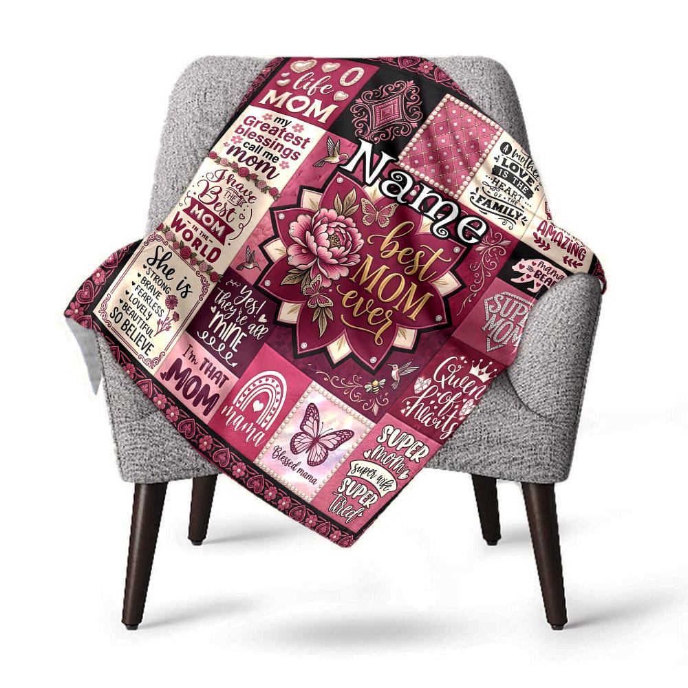 Best Mom Ever Customize Your Name Home Blanket Comfortable Soft Lightweight Allseason Multipurpose Blanket For Picnics Sofas Offices Beds Living Rooms