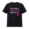 Cancer Survivor Women Breast Awareness T Shirt Black 2XL Vintage Washed Stylish Fashion Versatile Comfortable Breathable