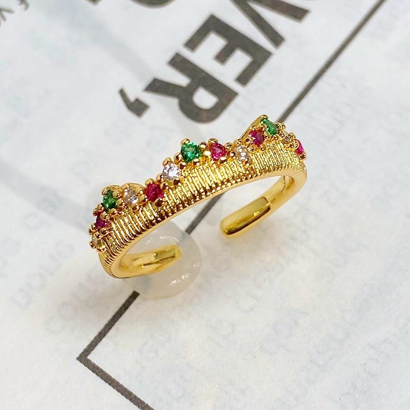 

Средневековое Винтажное Кольцо с Полным Бриллиантом Цвета Дофамина Zir*****Pen Нишевое Легкое Роскошное Высокое Чувство Штабелируемое Кольцо Женское Adjustable opening