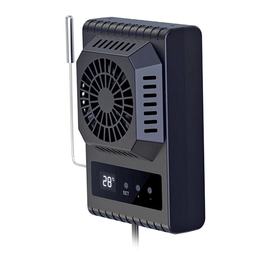 Reptile Ventilation Fan Thermometer Reptile Tank Fan Nonslip Digital Display Quiet for Myna Parrots Enclosure Box Pets Canary