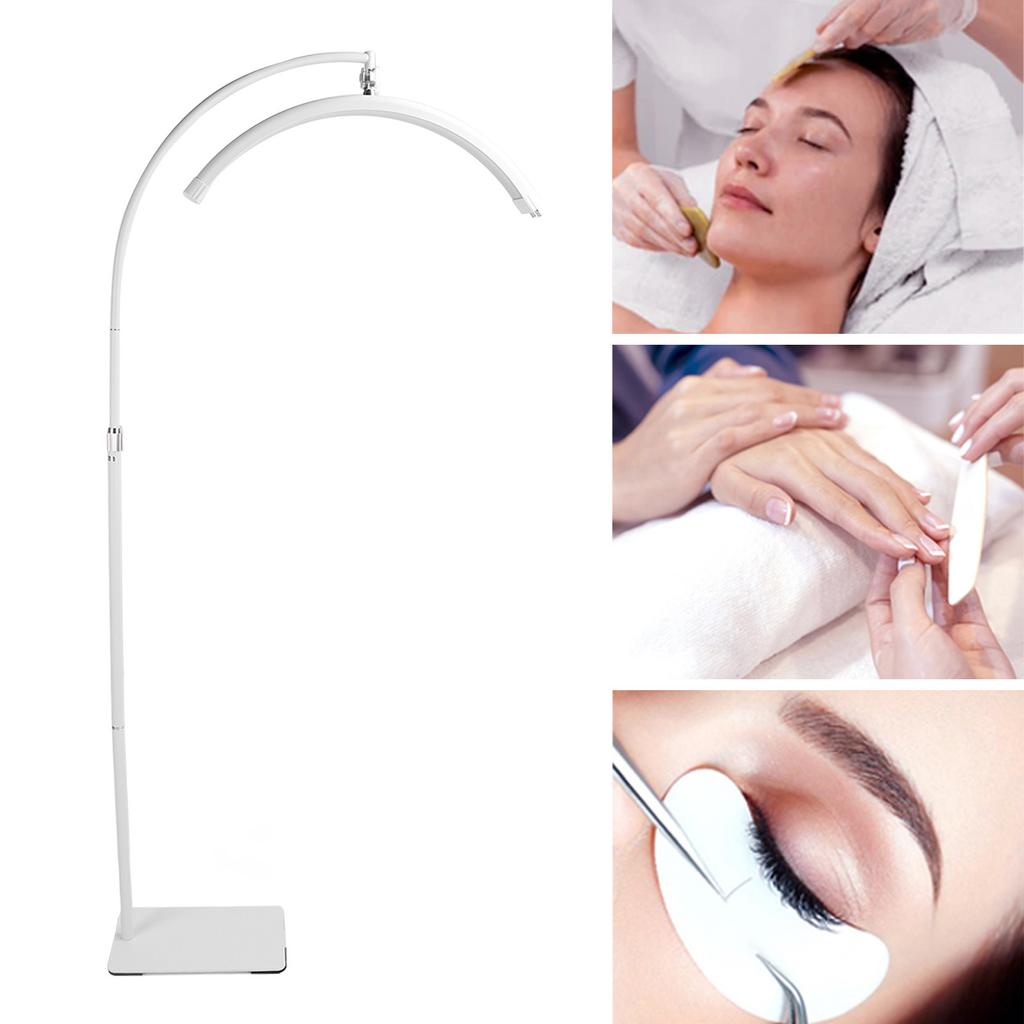 Half Moon Shaped Beauty Floor Lamp 3 Color Temp Adjustable Eyelash LED Floor Light for Skincare Tattoo 100‑240V US Plug
