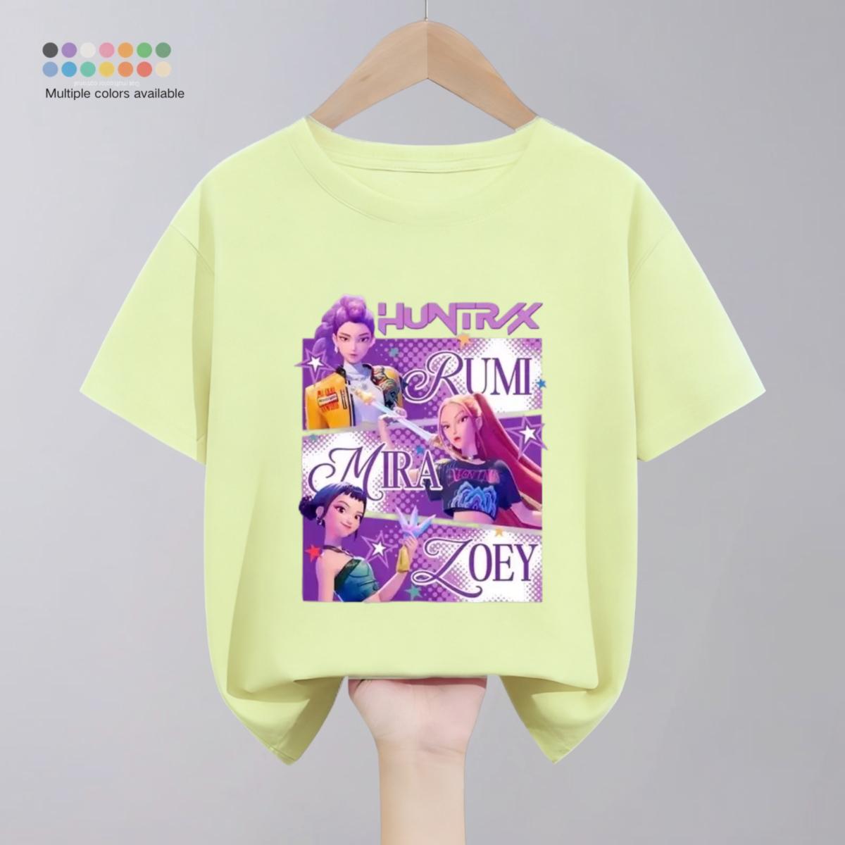 

Однотонні Прості Модні Дитячі Футболки Huntrix Топи З Коротким Рукавом Дитячий Одяг Популярні Корейські Мультяшні Футболки Вік 1-11 130