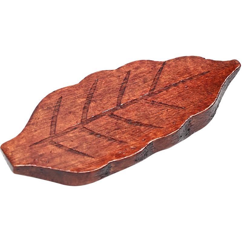 Rosewood Fish-Shaped Leaf Tea Tongs & Chopstick Rest