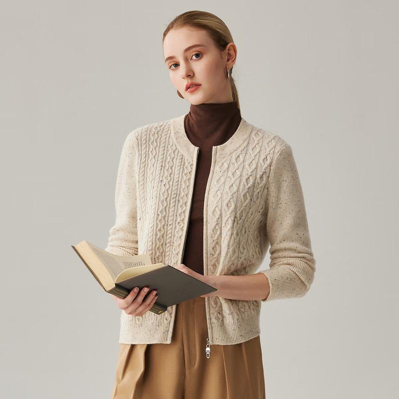 Zhaojun Women's Fall/Winter 2025 Thickened Cable Knit Cashmere Cardigan