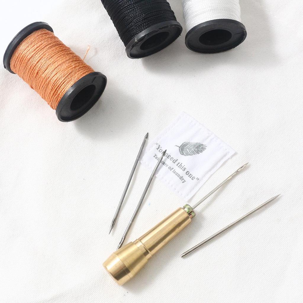 Exclusive Leather Repair Set with Replaceable Awl and Pure Copper Handle