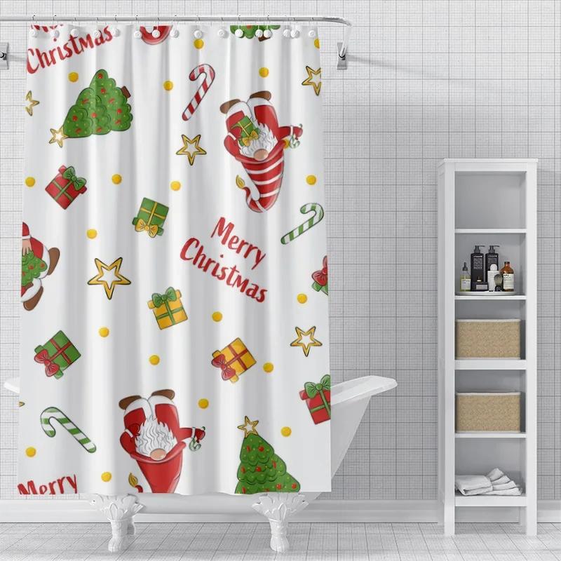Home decoration shower curtains for bathroom waterproof curtain fabric Modern Nordic style Living Room Merry Christmas winter