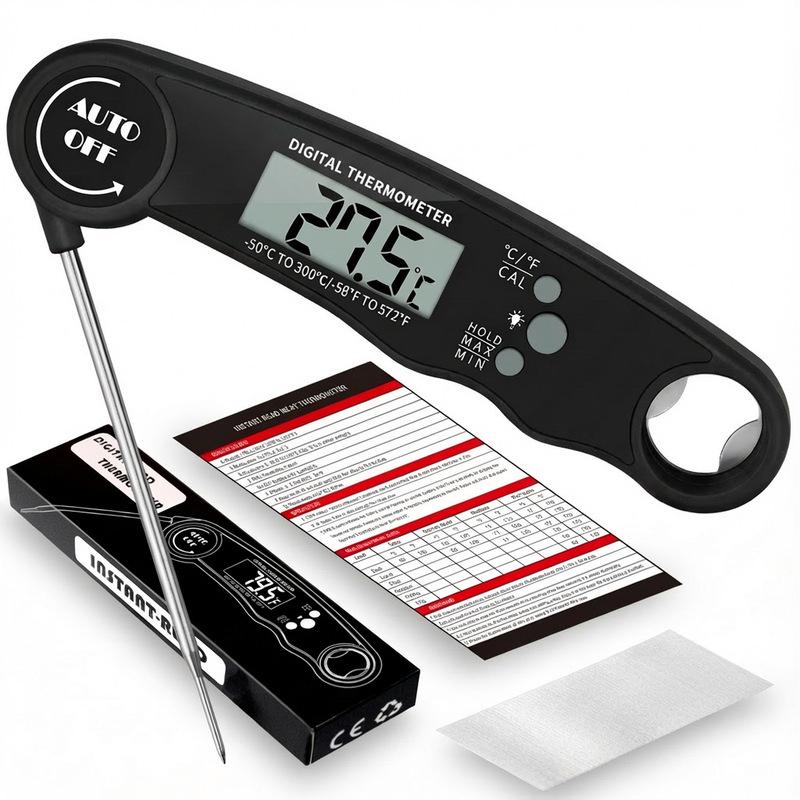 Waterproof Digital Folding BBQ Meat Thermometer with Magnetic Attachment