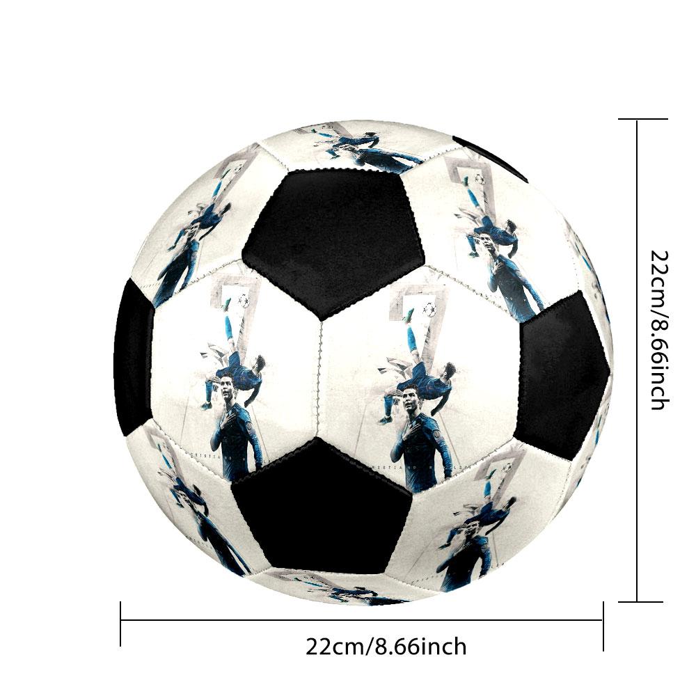 1 PZ Pallone da calcio Cristiano Ronaldo Master taglia 5 Pallone da calcio indoor Praha Colorato Per tutte le età Cucito a macchina PVC Pronto per la competizione Resistente Alta rimbalzo