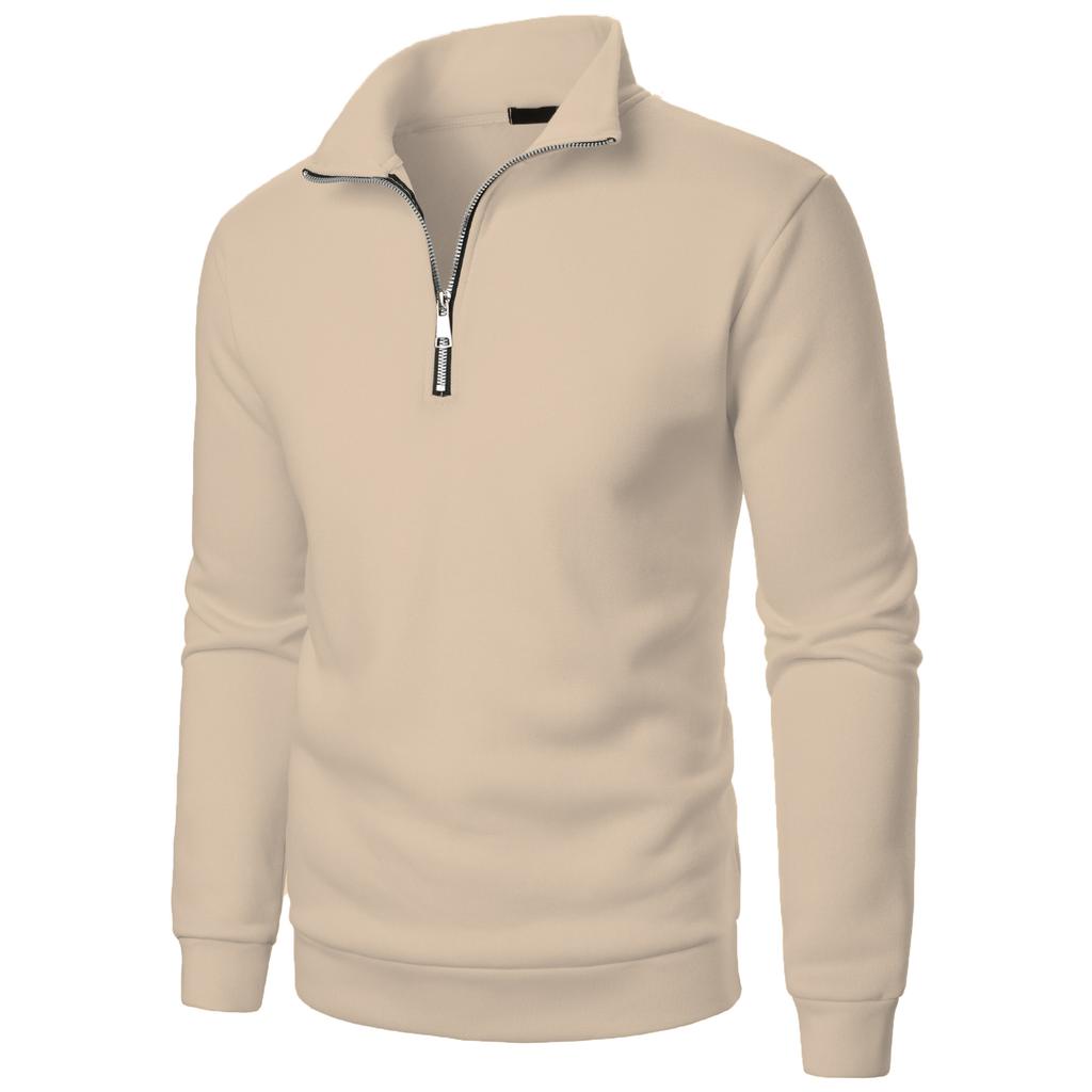 Men's Stand Up Collar Casual Hoodie Men's Solid Color Fashionable Men's Pullover Hoodie