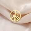 Stainless Steel Peace Symbol Round Brooch for Women Men Suit Backpack Badge Pins Jewelry Accessories Amulet Gifts for Friends