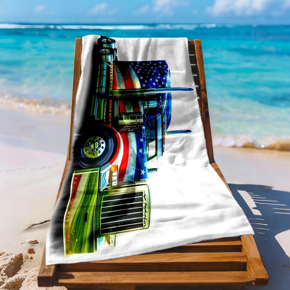 Kw Heavy Trucks Beach Towel Super Soft Microfiber Quickdry Fabric Comfortable Lightweight