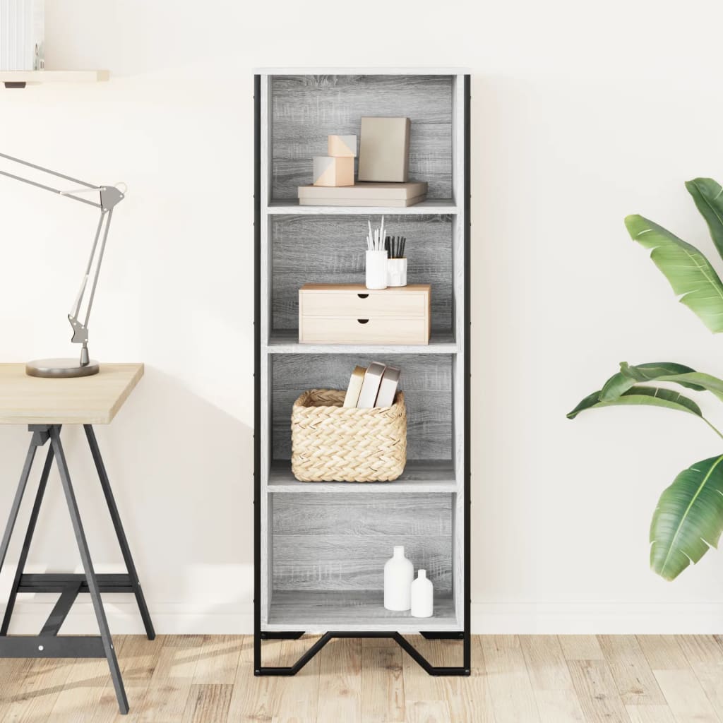 Bookshelf Grey Sonoma 50 x 31 x 137.5 cm Engineered Wood
