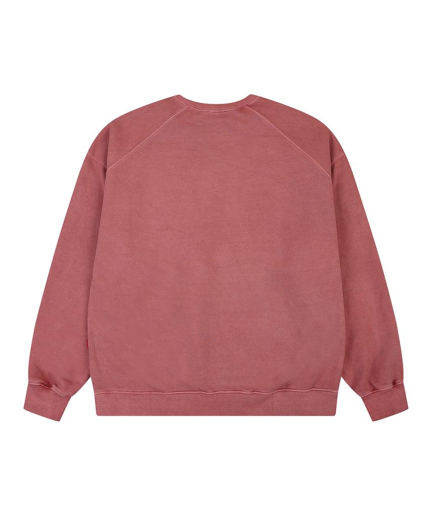 ADERNM Back Cut-Line Pigment Sweatshirt (Pink)