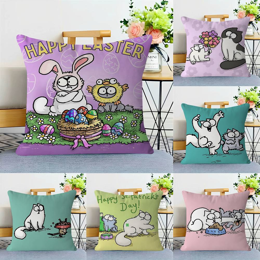 S-Simons Cartoon C-Kat Kissenbezug Kissenbezug Polsterung Sofa Zierkissen Heimdeko Kissenbezug