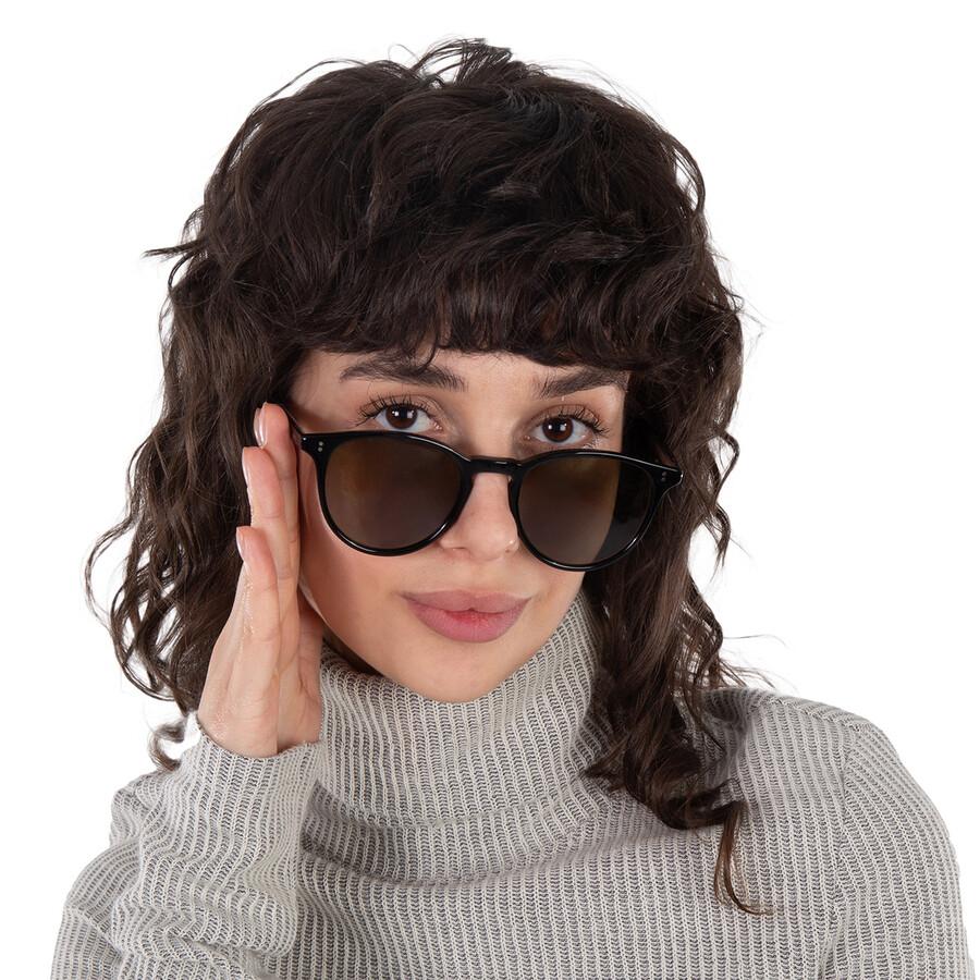 Garrett Leight Manzanita Sun Green Oval Unisex Sonnenbrille 2151 Bk Grn 50