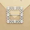 1 X Square Rhinestone Crystal Buckle Fit With Wedding Ribbon