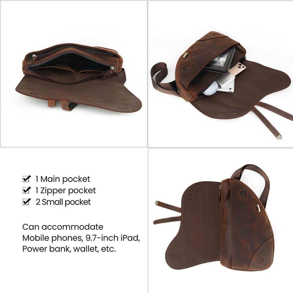 Men's Multi-functional Crossbody Bag Saddle Bag Men's Crossbody Bag