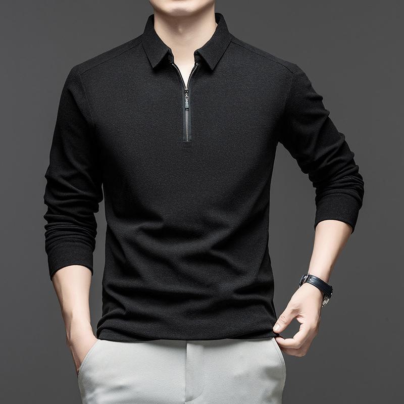 Men S Half Zip Long Sleeve Polo Shirt Casual Fashion Top