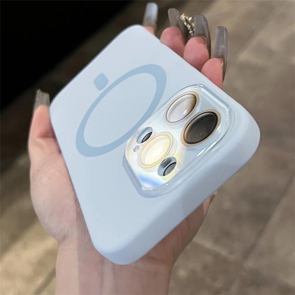 Luxury For Magsafe Liquid Silicone Magnetic Phone Case For iPhone 17Pro 16 15 Pro Max 14 13 12 Lens Protective Candy Color Cover