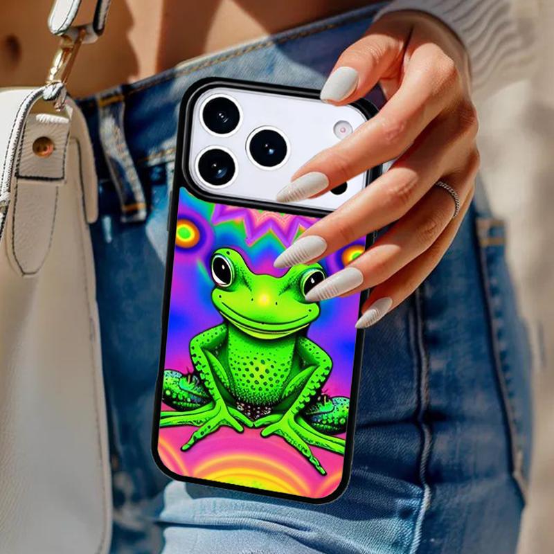 Hippie Mushroom Frog shrooms Phone Case For iPhone 17 Air 14 15 13 12 Max Cover For Apple 14 15 16 16e 11 Pro Max Plus