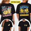 Life Gave Me Some Lemons But My Jesus He Be Makin' Lemonade Shirt, Christian Summer Tee, Faith Based Graphic Shirt, Pocket Name Option