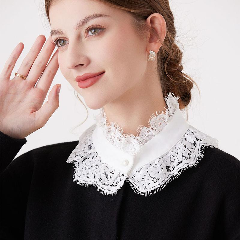 Layered Mesh Puffy Collar Tulle Scarf Palace Neck Ruff Collar Decorative Fake Collar Necklace Clown Cosplay Costume Props