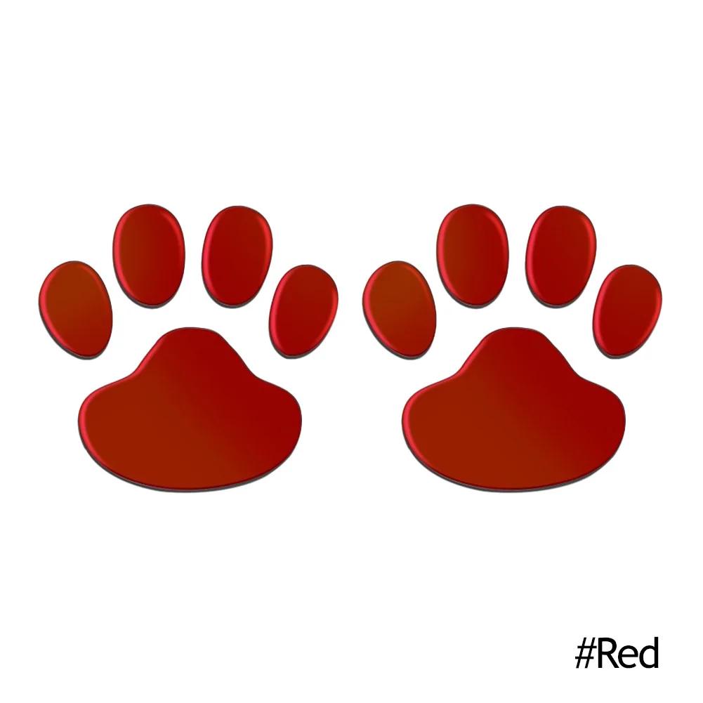 2Pcs/Set Car Stickers and Decals Paw 3D Animal Dog Cat Bear Foot Prints Footprint Decal Car Sticker Silver Red Black Golden