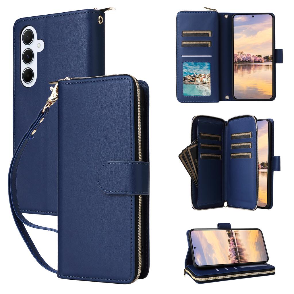 R20 For Samsung Galaxy A55 5G Case Zipper Wallet Stand View Leather Phone Cover