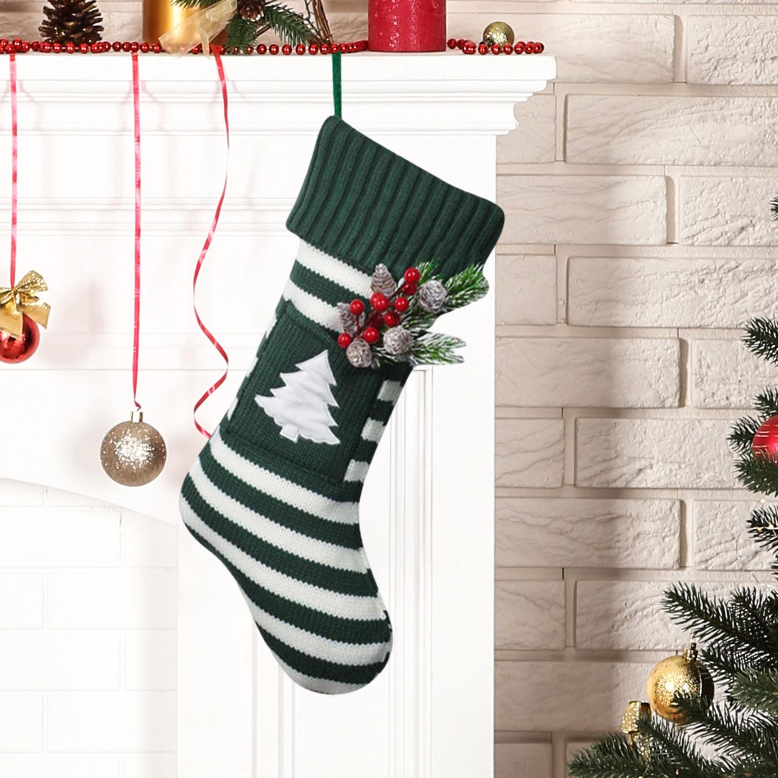 

Рождественский чулок, рождественский носок, держатель для подарков, подарочный мешок, подвесной мешок для украшения Green Tree