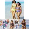 Stylish Women Push Up Padded Plus Size Bikini Set With High Waist Design For Comfort