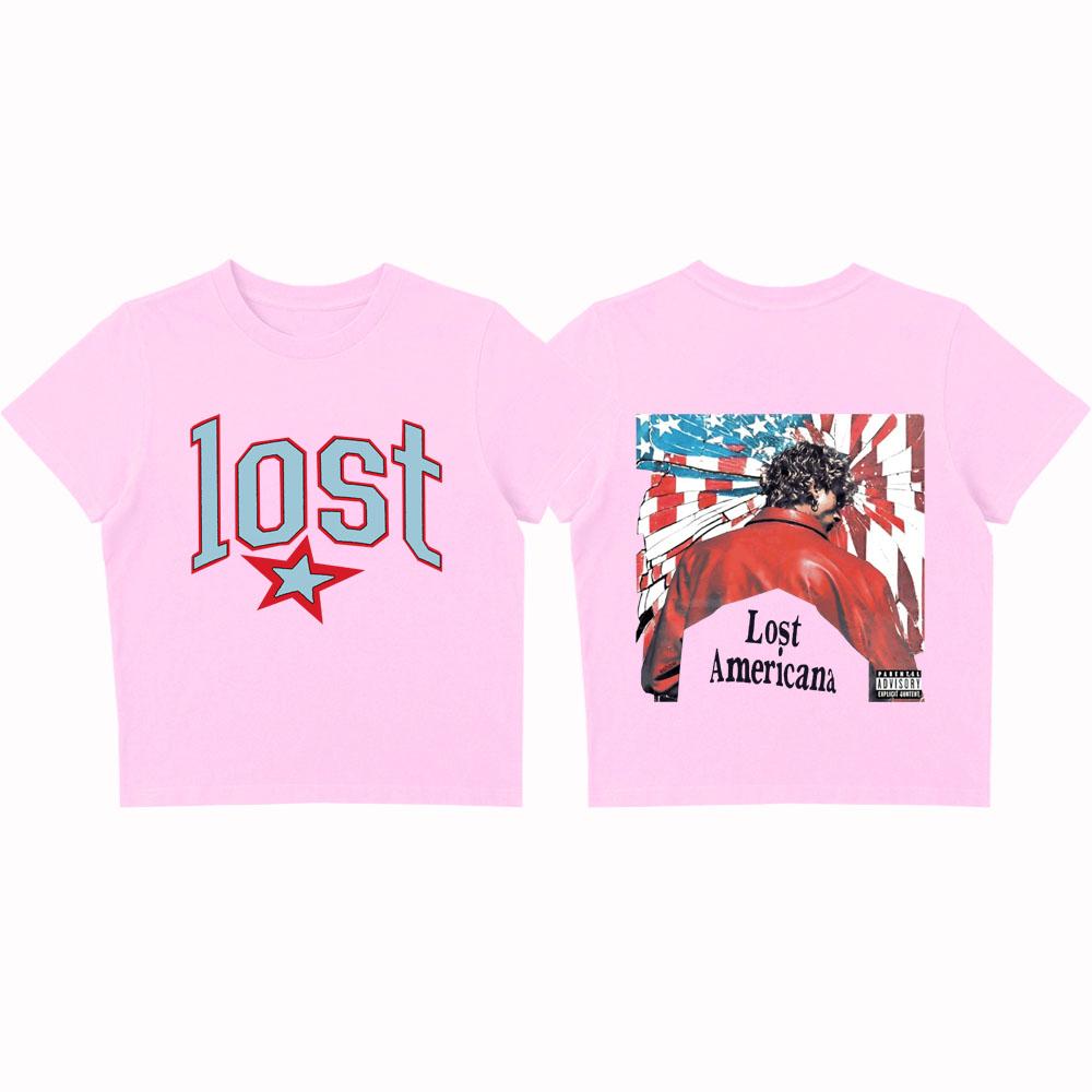 MGK Lost Americana Machine Gun Kelly Crop Tops T-Shirt Girls Fashion Women O-Neck Short Sleeve Swiftie Gift