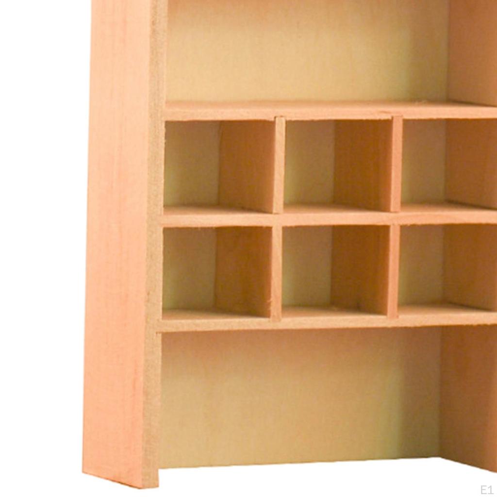 Japanese Style Miniature Cabinet Bookshelf Side Board Storage Shelves 1/12 Doll /Kitchen Farmhouse