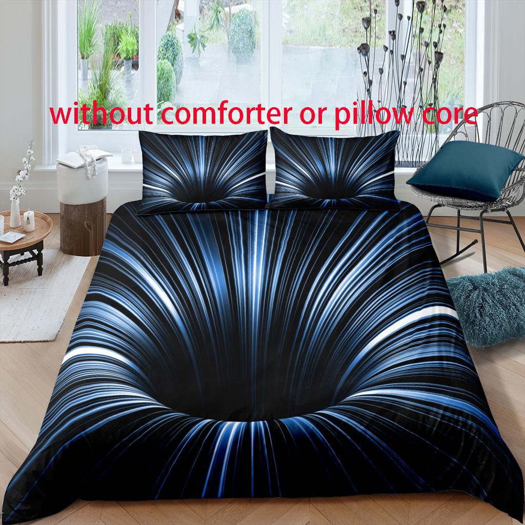 3 Stylish 3D Vortex Visual Printed Bedding Sets, Soft and Comfortable Breathable Duvet Sets for Bedrooms and Guest Rooms