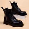 Martin Boots Men's High Top Winter Soft Leather Short Boots Tooling Boots Fleece Thickened Autumn Boots