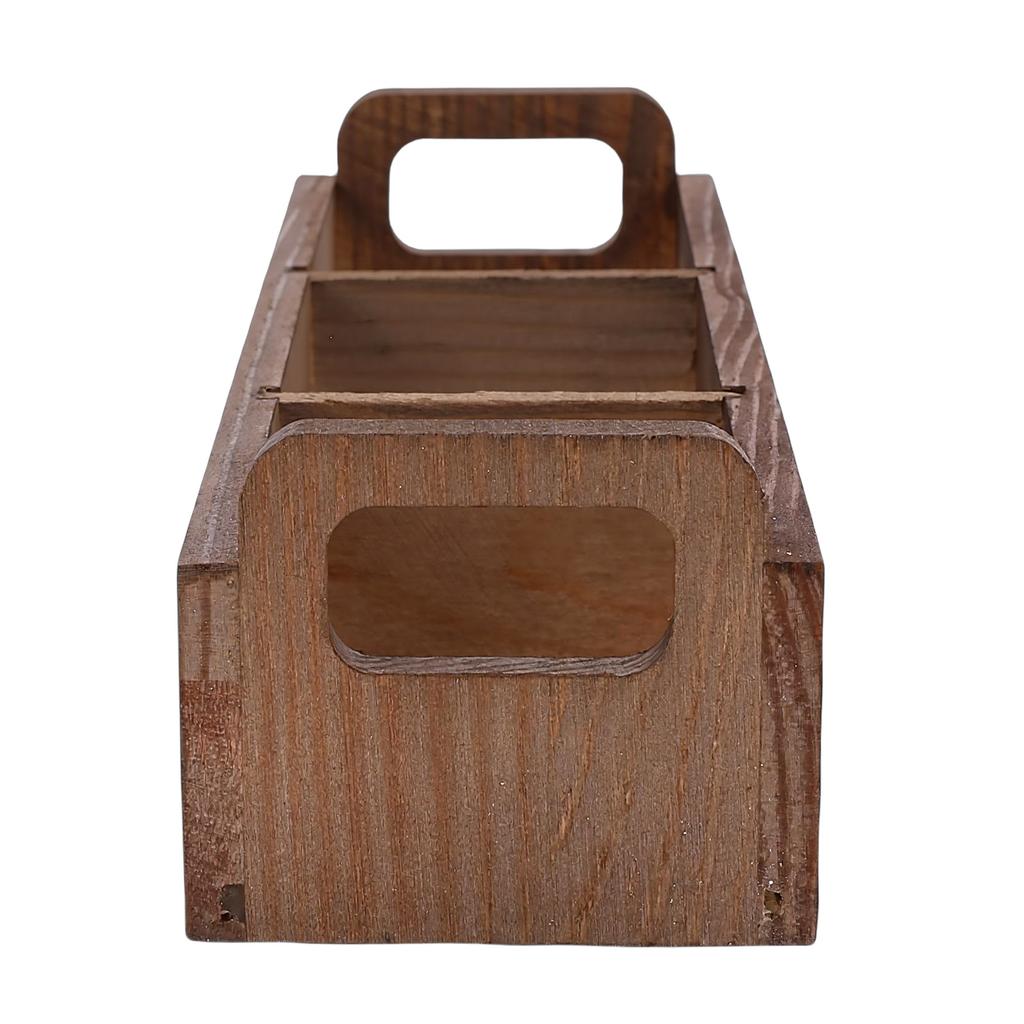 Teebeutel-Organizer aus Holz, 3 Fächer, Aufbewahrungsbox für Teebeutel, mit doppeltem Griff für Kaffee, Zucker, Arbeitsplatte