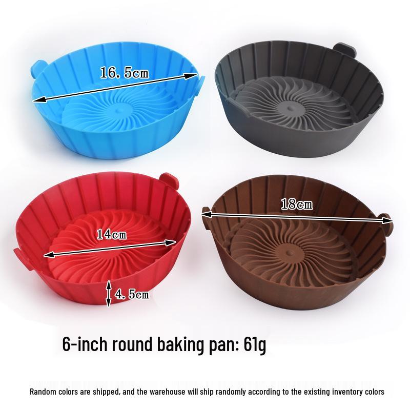 High-Temp Resistant Double Handle Silicone Air Fryer & Oven Baking Pan with Oil Draining Tray