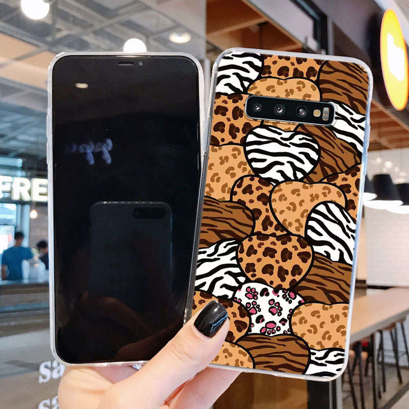 Clear Case For Samsung Galaxy S10 S10E S 10 Plus S9 S20 FE S20 10 Plus Lite Leopard Soft TPU Shell Silicone for Samsung S10+