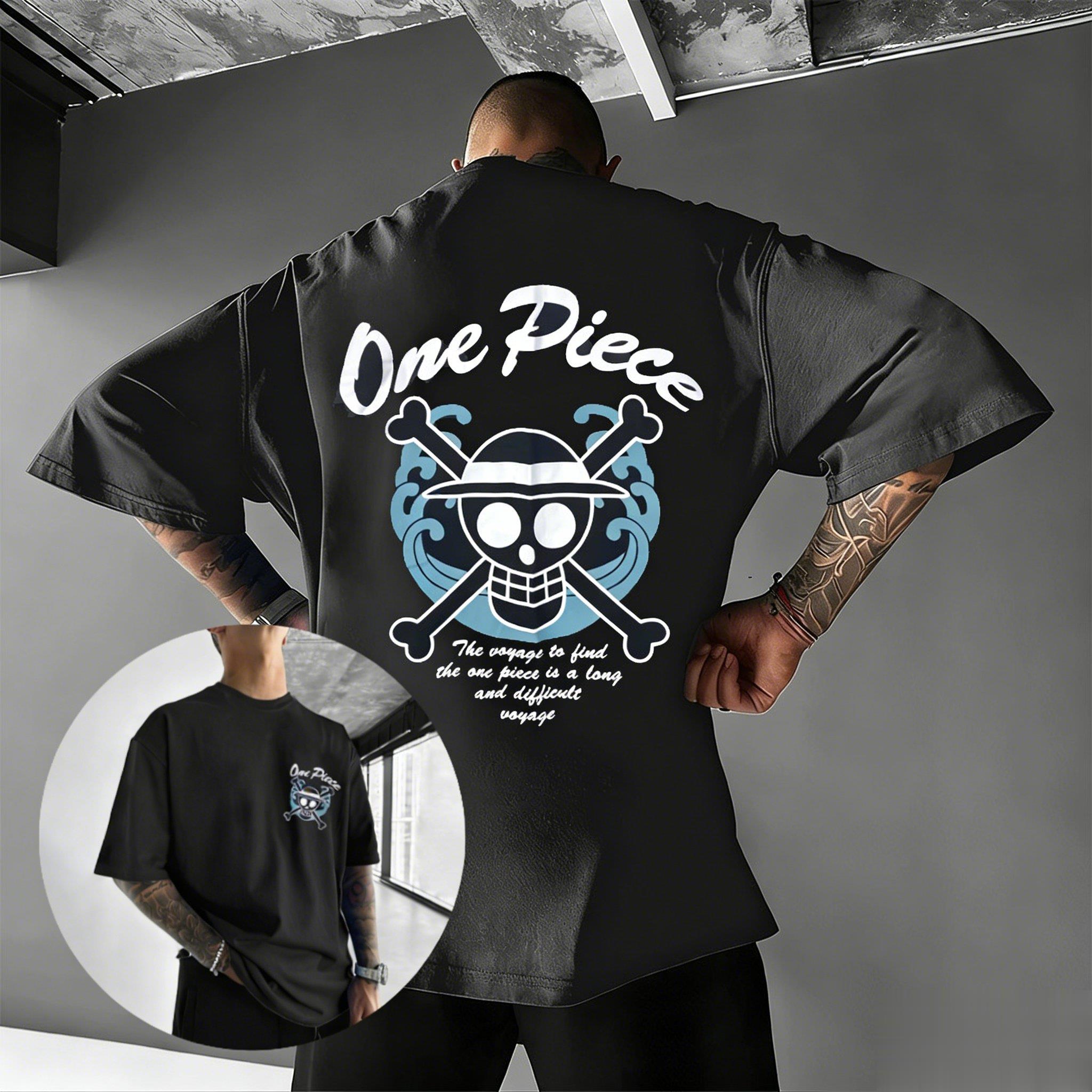 

Аніме Футболка з принтом One Piece Чоловіки Жінки 2026 Літо Бавовняна Коротка Рукав Вуличний Стиль Повсякденний Топ Піратський Череп Солом яний Капелюх Луффі L