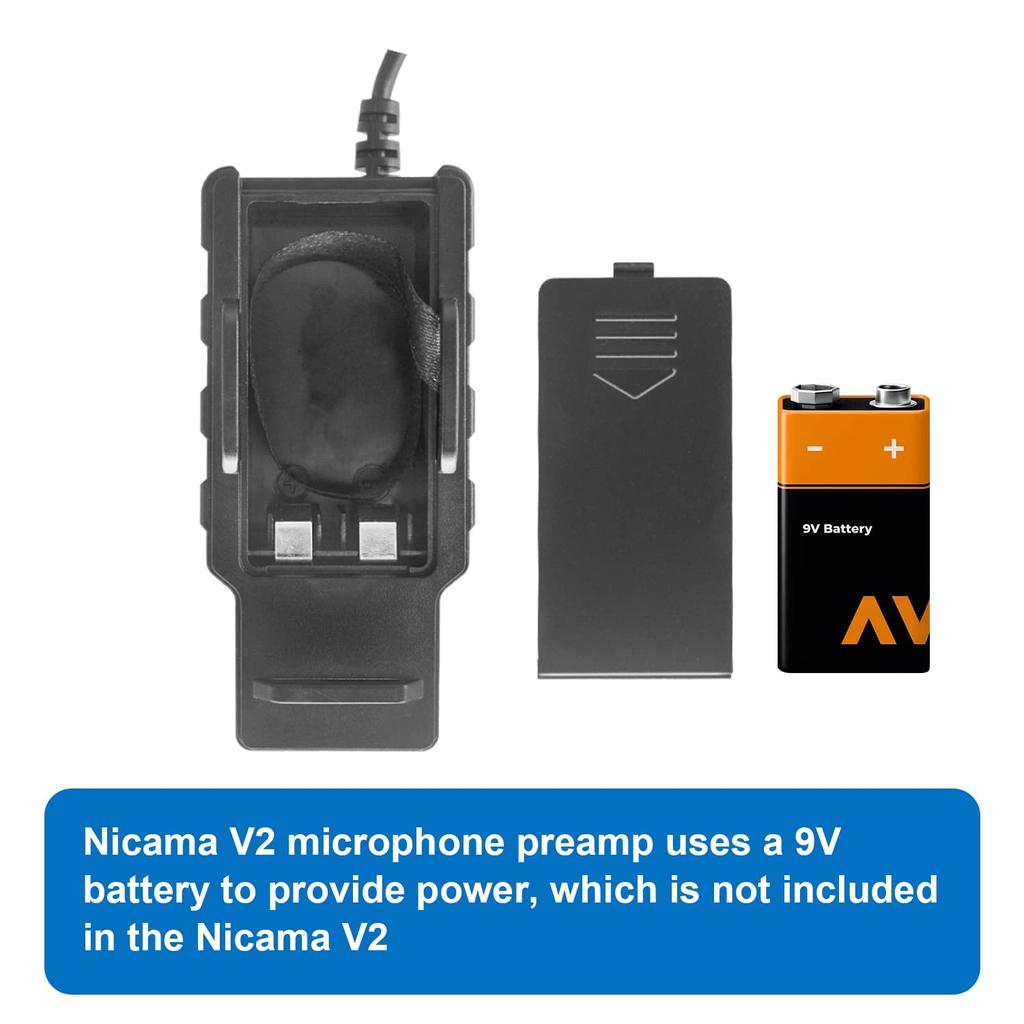 Nicama V2 Microphone Preamplifier for DSLR XLR Female To Adapter with Phantom for Shotgun or Condenser Microphones iPhone, Cameras, 3.5mm TRS/TRRS