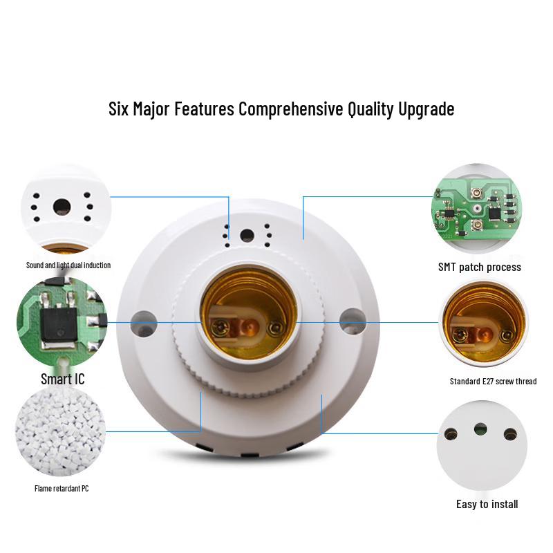 E27 Sound & Light Sensor LED Lamp Holder