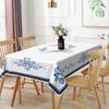 Blue Floral Rectangle Tablecloth Wedding Party Decor Reusable Blue White Porcelain Printed Tablecover Kitchen Dining Table Decor