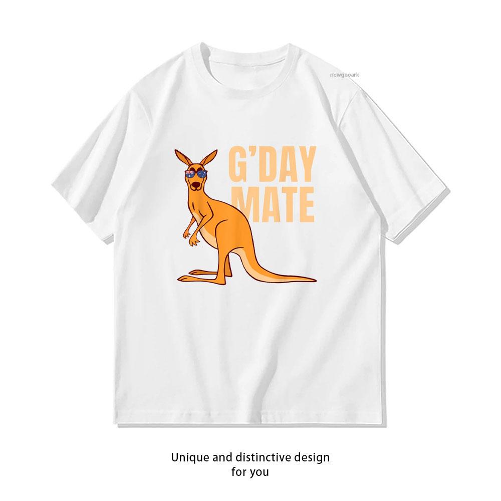 

Australia GDay Mate Funny Kangaroo Australian Symbol Tshirt Women Unisex Casual Cotton Graphic T Shirts Creative Streetwear S