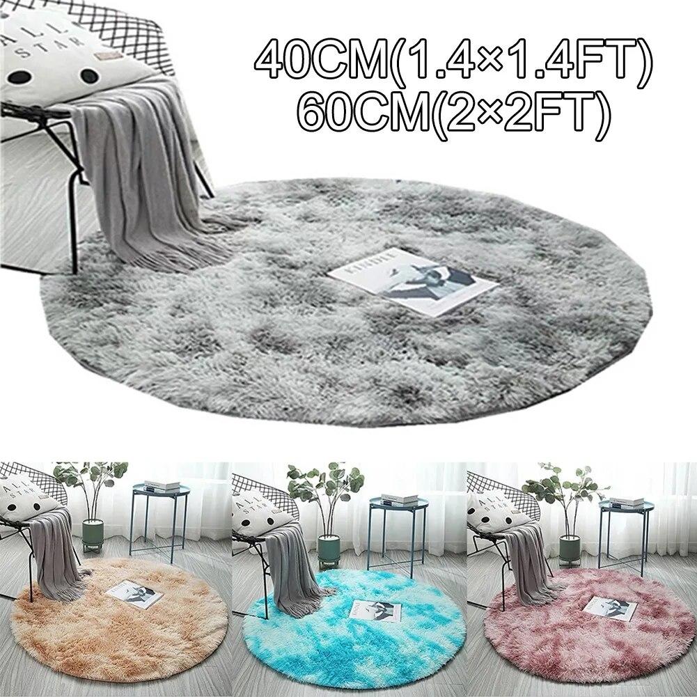 Home Textile Decoration Circle Round Shaggy Rug Living Room Bedroom Carpet Floor Mat Anti-Skid Soft And Valuable Area Rug 1pc