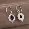 Amethyst Gemstone Earrings, 925 Solid Sterling Silver, Handmade Beautiful Silver Earrings, Dainty Intuition Jewelry Gift For Her