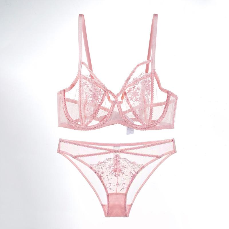 French Women's Bunny Ear Cup Lingerie Set – Anti-Sagging, Breathable Bra for a Smaller Chest Appearance